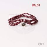  Vòng tay đá GARNET đỏ lựu gắn charm bạc ƯU ĐÃI hấp dẫn 