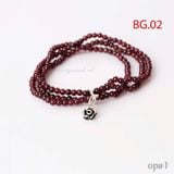  Vòng tay đá GARNET đỏ lựu gắn charm bạc ƯU ĐÃI hấp dẫn 