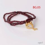  Vòng tay đá GARNET đỏ lựu gắn charm bạc ƯU ĐÃI hấp dẫn 