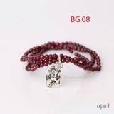  Vòng tay đá GARNET đỏ lựu gắn charm bạc ƯU ĐÃI hấp dẫn 