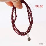  Vòng tay đá GARNET đỏ lựu gắn charm bạc ƯU ĐÃI hấp dẫn 