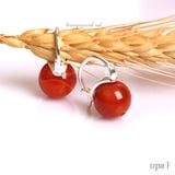  Hoa tai đính đá đỏ, dạng bấm 