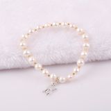  vòng tay Ngọc Trai hồng gắn charm Bạc cho bé 