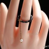  Vòng tay đá mã não nhí hạt 5ly ánh hồng và đen+ tặng nhẫn simple 