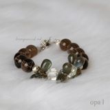 Vòng tay đá handmade, đá thạch anh khói và thạch anh rêu 