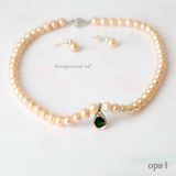  Bộ ngọc trai ánh hồng chất liệu bạc thiết kế phong cách nhẹ nhàng trẻ trung thương hiệu Opal 