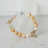  Vòng tay đá thiên nhiên handmade, đá san hô kết hợp cùng đá mắt mèo 