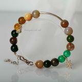  Vòng tay đá thiên nhiên handmade phối charm bạc 
