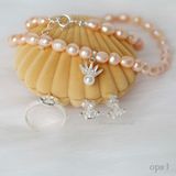  Bộ ngọc trai hồng oval vương niệm công chúa 