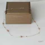  Set dây chuyền và lắc tay đính ngọc oval ánh tím 