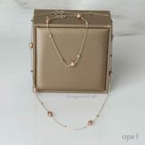  Set dây chuyền và lắc tay đính ngọc oval ánh tím 