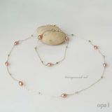  Set dây chuyền và lắc tay đính ngọc oval ánh tím 