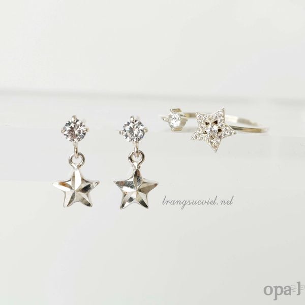  Set hoa tai và nhẫn hình ngôi sao 