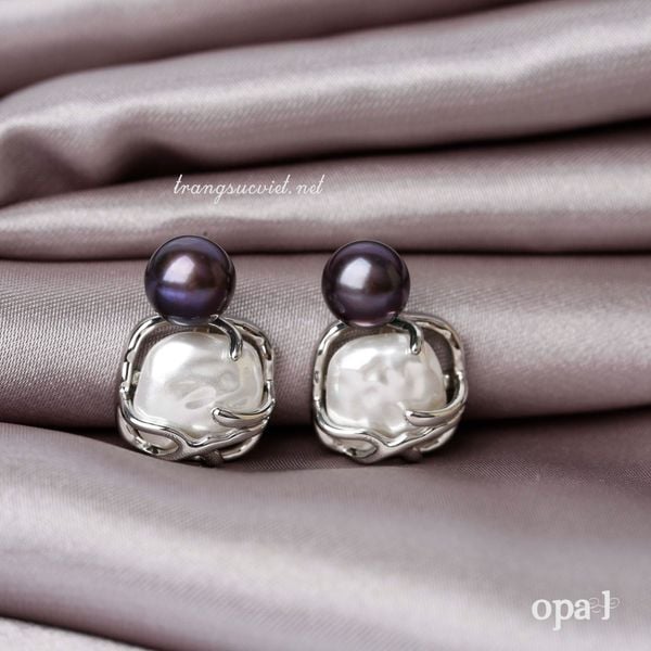  Hoa tai ngọc trai tròn và thô phong cách sang trọng 