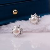  hoa tai bạc đính ngọc trai OPAL - PE01221 