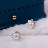  hoa tai bạc đính ngọc trai OPAL - PE01221 