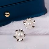  hoa tai bạc đính ngọc trai OPAL - PE01223 