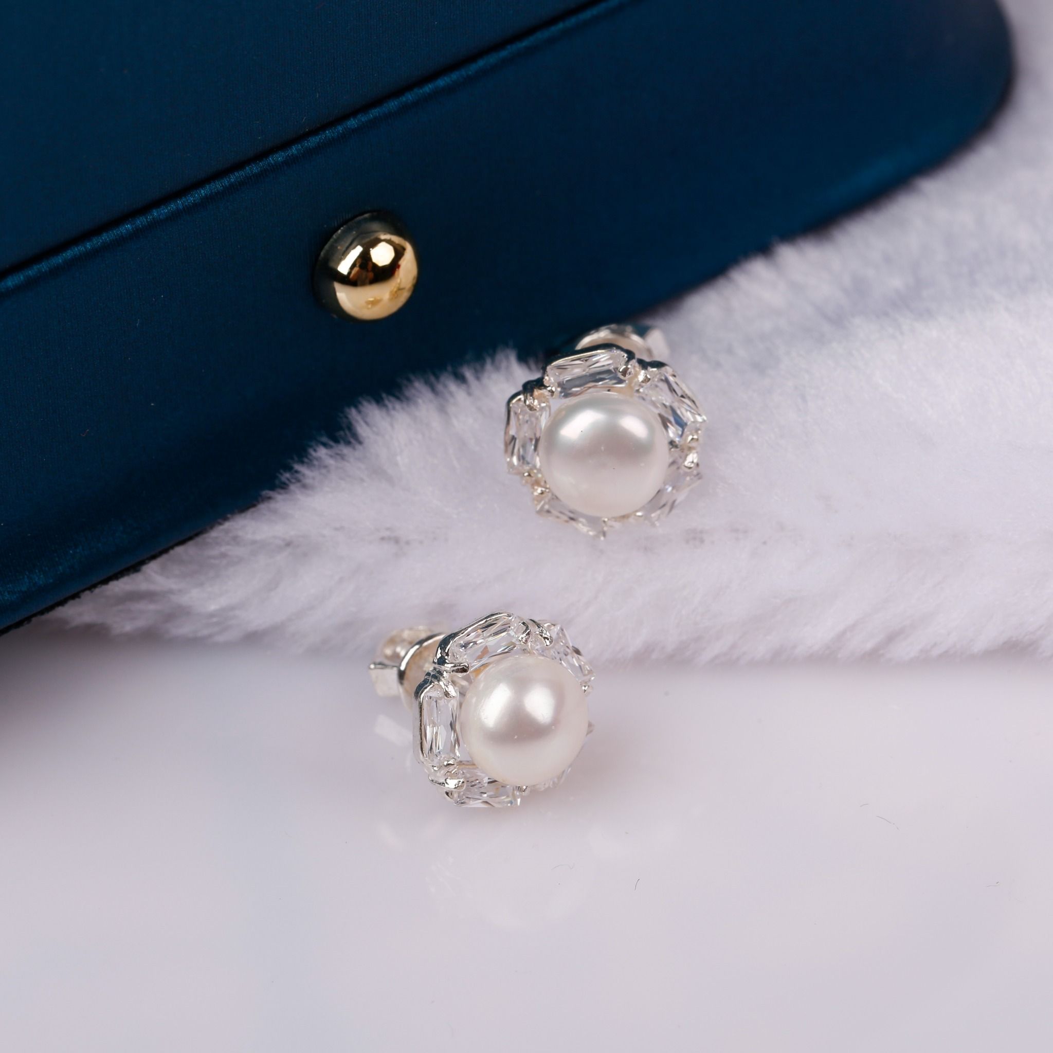  hoa tai bạc đính ngọc trai OPAL - PE01224 