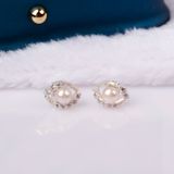  hoa tai bạc đính ngọc trai OPAL - PE01226 