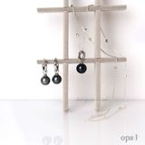  Bộ dây chuyền và hoa tai ngọc trai ánh đen 9ly 