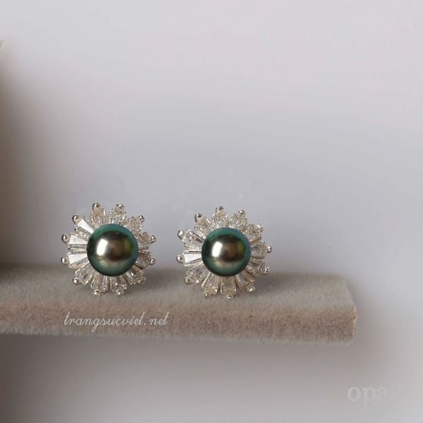  Bộ ngọc trai ánh xanh 7ly sang trọng và cá tính 