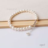  Vòng tay ngọc trai trắng phong cách tối giản 