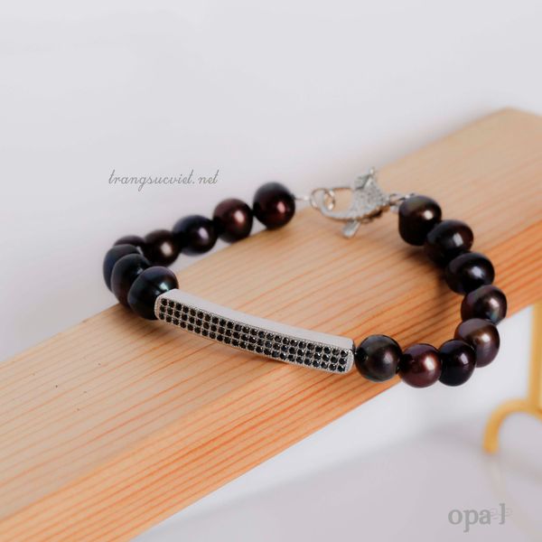  Vòng tay ngọc trai nâu đỏ- vẻ đẹp của sự nam tính 