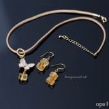  Bộ trang sức handmade, dây da và đá Citrine 