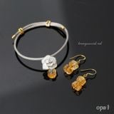  Bộ trang sức handmade, dây da và đá Citrine 
