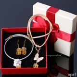  Bộ trang sức handmade, dây da và đá Citrine 