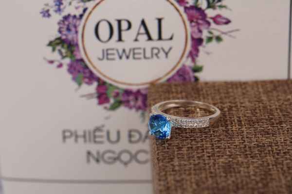  Nhẫn bạc nữ đính đá Ross thương hiệu Opal 