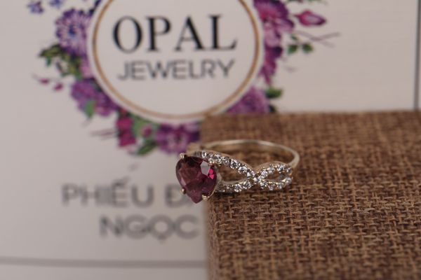  Nhẫn bạc nữ đính đá Ross thương hiệu Opal 