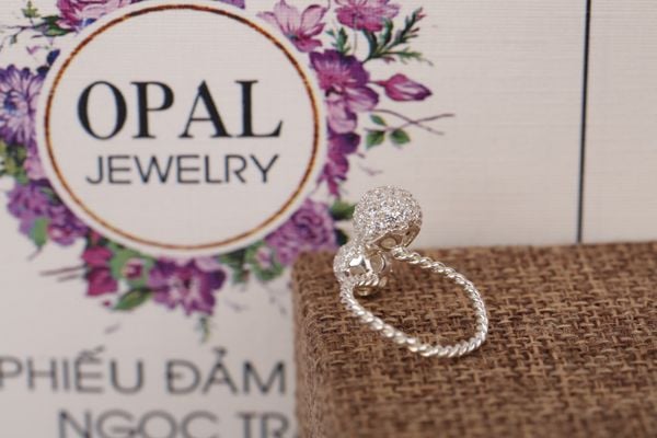  Nhẫn bạc nữ đính đá Ross thương hiệu Opal 