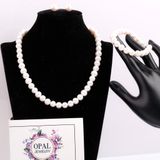  Bộ trang sức Vòng cổ - Vòng Tay - Hoa tai Ngọc trai trắng sang trọng thương hiệu Opal 