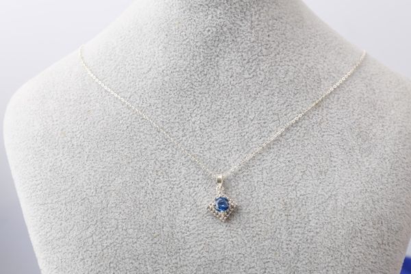  Dây chuyền bạc mặt đá Xanh thương hiệu Opal 