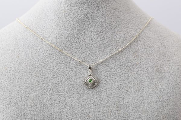  Dây chuyền bạc mặt đá Xanh thương hiệu Opal 