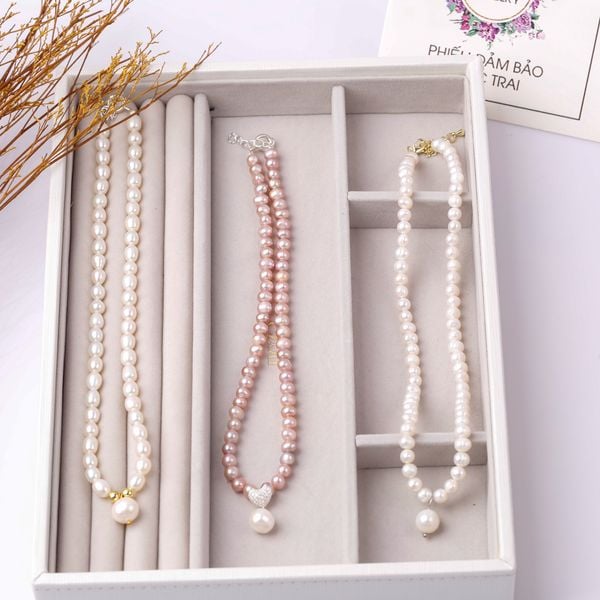  Vòng cổ Choker thời thượng Ngọc Trai Opal 