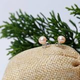  Hoa tai ngọc trai nước ngọt 3 tới 6 li 4 màu sắc, chất liệu Bạc 