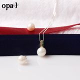  dây chuyền Bạc đính ngọc trai thương hiệu Opal phong cách trẻ trung , hiện đại . Quà tặng hoa tai . 