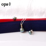  dây chuyền Bạc đính ngọc trai thương hiệu Opal phong cách trẻ trung , hiện đại . Quà tặng hoa tai . 