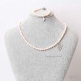  Vòng cổ ngọc trai choker hạt nhí 