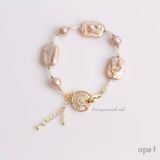  Chuỗi vòng cổ ngọc trai nhiều sắc màu kết hợp ngọc trai thô cá tính 