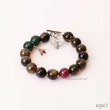  Vòng tay đá tự nhiên kết hợp charm bạc 