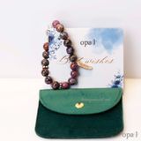  Vòng tay đá tự nhiên kết hợp charm bạc chiếc lá 
