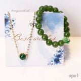  Vòng tay đá mã não xanh lục 