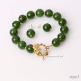  Vòng tay đá mã não xanh lục 