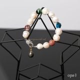  Vòng tay ngọc trai thô kết hợp đá tự nhiên 