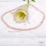  Bộ ngọc trai ánh tím, hạt tròn, nữ tính thanh lịch 