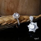  Set nhẫn bạc và mặt dây chuyền đá thiết kế 