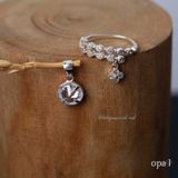  Set nhẫn bạc và mặt dây chuyền đá thiết kế 
